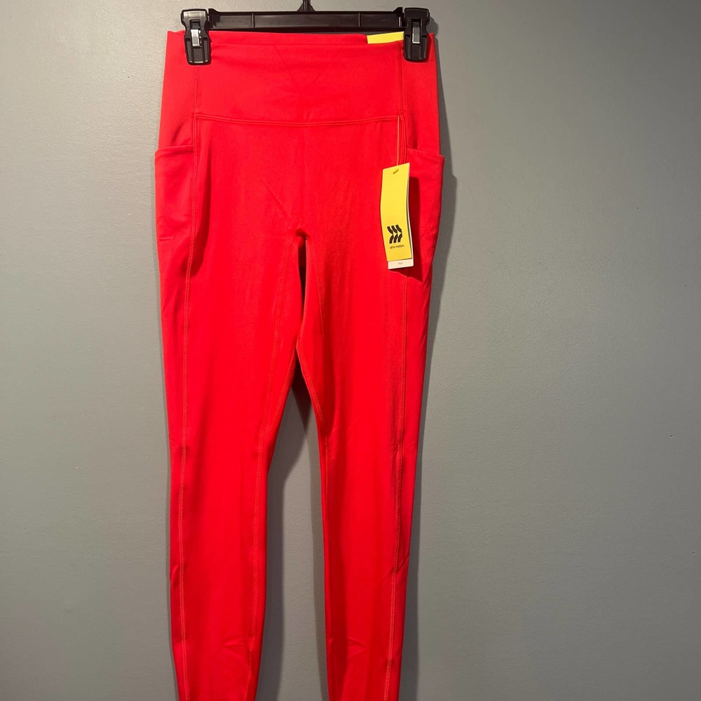 * All-In-Motion Women's 7/8-Length Cherry-Red Stretch Activewear Leggings